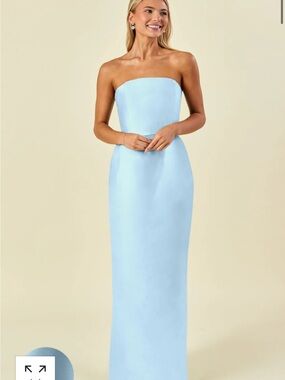 Lulakate Strapless Blue bridesmaid dress